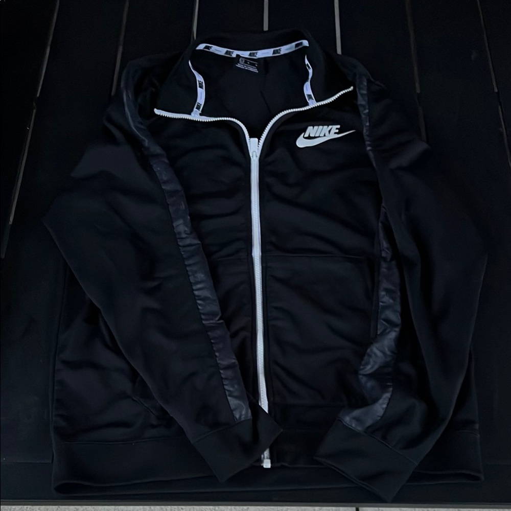 Nike Black Windbreaker with White Accents
